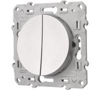 Interrupteur double va-et-vient Schneider Electric Odace Aluminium aluminium G