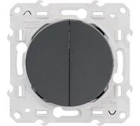 Interrupteur double va-et-vient Schneider Electric Odace Gris anthracite Gris G