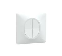 Interrupteur double va-et-vient Schneider Ovalis blanc, Installation sans outil