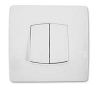 Interrupteur double - va-et-vient - 10A - borne-auto - blanc