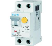 Interrupteur Eaton FI/LS type AC 10 kA C 16 A/1 pôle + N/30 mA 2TE Eaton, 1 pièce.