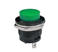 interrupteur électronique 1 pièces R13-507 momentané SPST pas de rouge noir blanc jaune vert bleu capuchon rond bouton poussoir interrupteur AC 6A/125V 3A/250V (Color : Green)