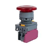 Interrupteur en plastique à tête de champignon FXBY6, 1 pièce/22mm, avec bouton-poussoir lumineux autobloquant momentané, 1NO1NC 10A 12V 24V 220V