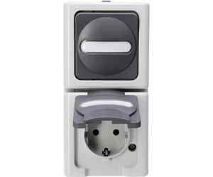 Interrupteur et prise Kopp 130856009 BlueElectric gris