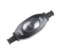 Interrupteur étanche IP65 en ligne 250 V 3 A double pôle contrôleur de cordon d'alimentation pour lumières extérieures et appareils de salle de bain Couleur noire 10,5 cm