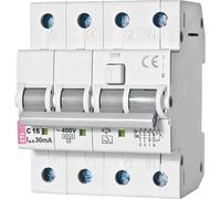 Interrupteur ETI FI/LS KZS-4M C 3 pôles. + N 20A 30mA