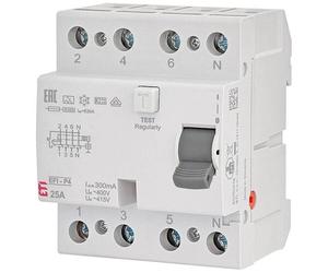 Interrupteur ETI FI-Schalter EFI-P4, 4 pôles, 25A, 300mA, type A, sans retard