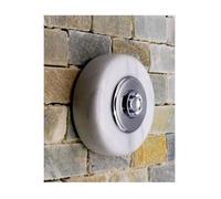 Interrupteur extérieur Bouton de Sonnette - D70 - Marbre Blanc - Finition Chromée - Alimentation Filaire