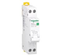 Interrupteur FI/LS Schneider Electric Resi9 1P+N, largeur 1 TE (18 mm), 16 A, courbe B, 30 mA, type A, 6 kA R9DX01616