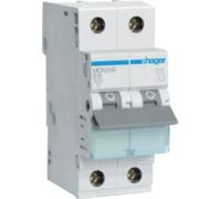Interrupteur Hager LS 1P+N 6 kA C-16A 2M, 1 pièce.