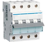 Interrupteur Hager LS 3P+N 6 kA caractéristique C 32 A 4 modules Hager MCN632, 1 pièce.