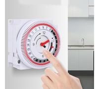 Interrupteur Horaire Analogique pour Radiateur Électrique Interrupteur | Design pour robuste , manuel, indicateur de charge, sécurité accrue pour locaux techniques
