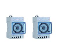 Interrupteur horaire analogique programmable Automatique journalier - 1 Sortie 16A 250V~ - 3 modules LEGRAND (Lot de 2)