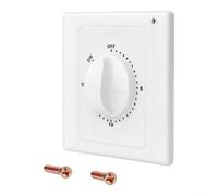 Interrupteur Horaire Mécanique Plastique 220V(Timing 15min) | Réglage pour précis 1-120 min, indicateur LED, installation panneau 86 standard, plastique pour robuste, 2000W max