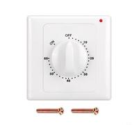 Interrupteur Horaire Mécanique Plastique 220V(Timing 60min) | Réglage pour précis 1-120 min, indicateur LED, installation panneau 86 standard, plastique pour robuste, 2000W max