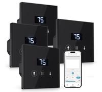 Interrupteur intelligent pour stores, contrôleur de stores Wi-Fi avec écran LED, compatible avec Alexa/Google Assistant, dimensions 80x80 mm
