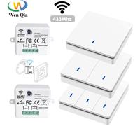 Interrupteur intelligent sans fil 433Mhz RF 86, panneau mural avec télécommande, Mini relais récepteur 220V, ventilateur de lampe pour la maison 1W-1gang