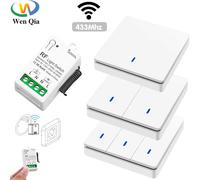 Interrupteur intelligent sans fil RF 433Mhz 86, panneau mural avec télécommande, Mini relais récepteur 220V, ventilateur de lampe pour la maison only 1 switch-2gang