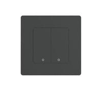 Interrupteur intelligent Wi-Fi Tuya, variateur double, application Smart Life, télécommande, compatible avec Alexa Google (noir et gris)