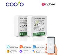 Interrupteur intelligent Zigbee 16A 1CH/2CH, mini module de relais pour la domotique, compatible avec Tuya Hub, Smart Life, Alexa, Google Home 1CH