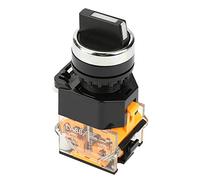 Interrupteur Inverseur Momentané Sélecteur Rotatif LA38-11X22 22mm Mini-commutateur Rotatif à Réinitialisation Automatique à 2 Positions avec Poignée Longue