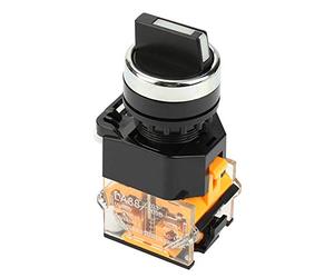 Interrupteur Inverseur Momentané Sélecteur Rotatif LA38-11X22 22mm Mini-commutateur Rotatif à Réinitialisation Automatique à 2 Positions avec Poignée Longue