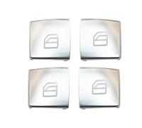Interrupteur Lève-Vitre Bouton de commutation fenêtre en verre, capuchon déverrouillage porte voiture, pour Benz pour W204 W212 W246 2049055402(Silvery 4 pcs)