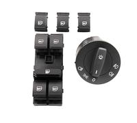 Interrupteur Leve Vitre Pour VW Pour Jetta MK5 Pour Golf 5 6 Pour Tiguan Pour Passat B6 CC Pour Caddy Pour Touran Bouton Commutation Commande Phare Fenêtre(5PCS)