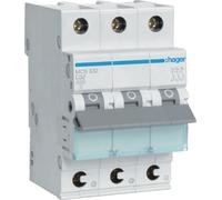 Interrupteur LS Hager 3 pôles, 6 kA, caractéristique C, 32 A Hager MCS332, 1 pièce.