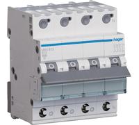 Interrupteur LS Hager, 3P+N, 6 kA, B-13A, QC, 4M, 1 pièce.