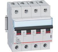 Interrupteur LS Legrand, 10 kA, C, 40 A, 3 pôles + N, 4 TE, 1 pièce.