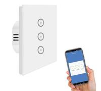 Interrupteur lumineux Zigbee 3.0 (Smart LIGHT SWITCH 3 set 10A fonctionne avec Alexa Google Home Remote nécessite un concentrateur de fil neutre nécessite la certification CE reach blanc (Pack de 1))