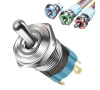 Interrupteur marche/arrêt à levier à bascule LED 12 V | Interrupteur à bascule lumineux marche/arrêt pour tout-terrain, SUV, bateau, camping-car, électricien