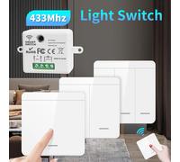 Interrupteur marche/arrêt sans fil RF433, Module télécommande, interrupteur mural 1/2/3 gangs pour ampoule lustre 10A 110V 220V 2 Gang