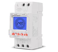 Interrupteur minuterie,ERYUE Affichage LCD numérique 24 Heures Horloge électronique 85-265 V Heures sur Rail Din Commutateur de minuterie analogique Intelligent programmable avec intervalle de 15 Min