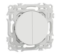 Double va-et-vient ou poussoir 1 poste Schneider Electric Odace blanc
