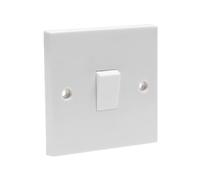 Interrupteur mural électrique 10 A 1/2/3 à bascule 2 voies standard blanc carré - Compatible avec boîtier arrière Pattress simple 16/25/35/47 mm monté en surface 1 interrupteur (1 interrupteur