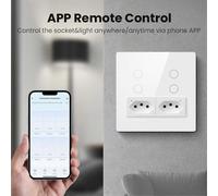 Interrupteur mural et prise intelligents Tuya WiFi Brésil, panneau standard 4 boutons pour Alexa Home, noir