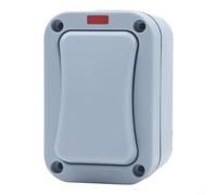 Interrupteur mural extérieur gris 1 interrupteur avec voyant lumineux LED IP66 pour jardin et terrasse 20 A 250 V Commande simple ou bidirectionnelle Modèle B (A)