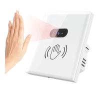 Interrupteur mural intelligent, capteur infrarouge IR, pas besoin de toucher, panneau d'écran en verre de l'ue, alimentation électrique, lampe marche/arrêt automatique BLANC