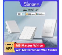 Interrupteur mural intelligent SONOFF M5 Matter ESP32 bidirectionnel, commande vocale EWeLink-Remote Switchman, compatible avec Alexa, Google, Apple Home, Alice M5-1C-120W