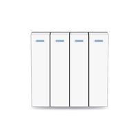 Interrupteur Mural Lot de 2 interrupteurs muraux à bascule, 4 boutons réinitialisation, bouton-poussoir, contact momentané, for module uniquement, 52 x mm(White)