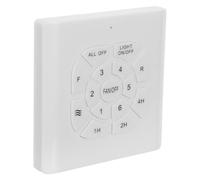 Interrupteur Mural Lumière pour Ventilateur de Plafond à 6 Vitesses | Plaque Murale Encastrée, Boutons Séparés pour Ventilateur et Lampe, Mode Brise, Blanc Plastique