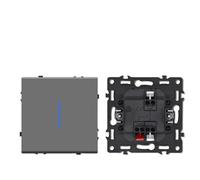 Interrupteur Mural Module de commutateur à bouton-poussoir avec voyant lumineux, pièces charge téléphone, lampe murale, combinaison en plastique(1Gang 2Way Module)