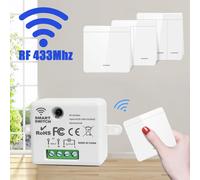 Interrupteur mural sans fil, récepteur de relais RF 433Mhz 1/2/3 boutons, interrupteur de panneau, télécommande pour lampe LED 10A 110V 220V 1 Receiver 1 Switch