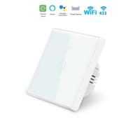Interrupteur Mural Simple Connecté Wifi Tactile BLANC - Silumen Home