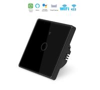 Interrupteur Mural Simple Connecté Wifi Tactile NOIR - Silumen Home