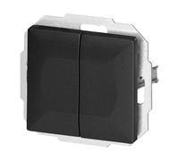 Interrupteur Mural Va-et-Vient Double Encastré 10A 250V - Noir