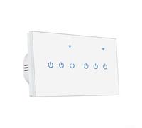 Interrupteur mural WiFi intelligent, écran tactile 5/6/8 interrupteurs avec verre trempé, commande vocale pour Smart Life et pour tuya App domotique (wifi6)