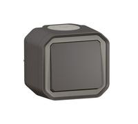 Interrupteur ou va-et-vient 10AX 250V Plexo complet saillie anthracite (069761L)